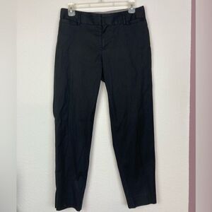 Banana Republic Stretch cotton black textured cropped trousers w/side zippers